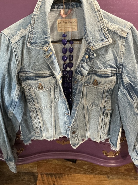Free People Jackets & Blazers - We The Free Distressed Jean jacket
